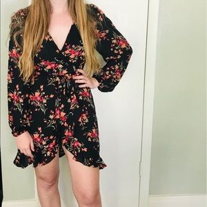 Francesca’s Floral Wrap Dress NWT